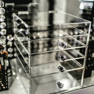 Clear acrylic makeup organizer with drawers 
