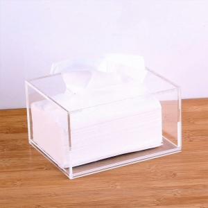 Custom office clear acrylic tissue box 
