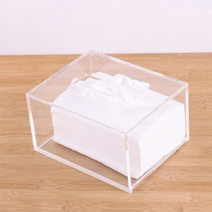 Custom office clear acrylic tissue box 