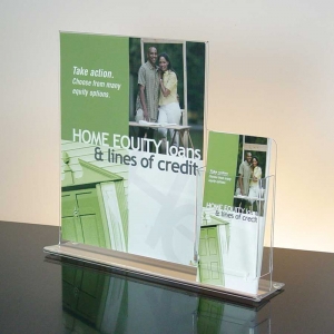 Custom acrylic sign stands brochure holders 