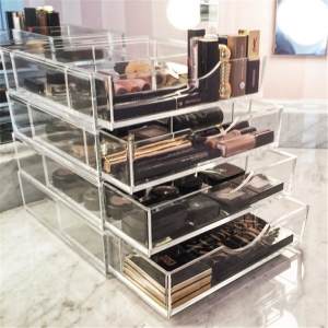 Clear Acrylic Makeup Organizer With 4 Drawers 