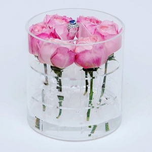 Custom Design Acrylic Flower Bouquet Roses Packaging Box 