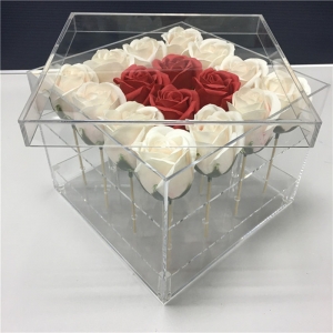 Custom Design Acrylic Flower Bouquet Roses Packaging Box 