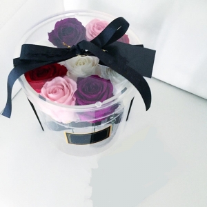 Wedding Use Acrylic Flower Box With Lid With Custom Roses 