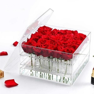 2017 newest elegant customized transparent acrylic flower box 