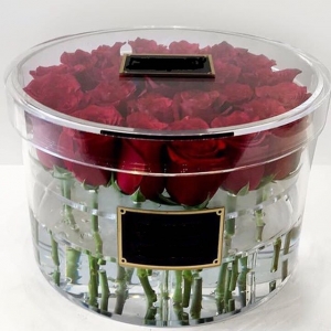 Top selling wedding decoration clear acrylic flower gift box 