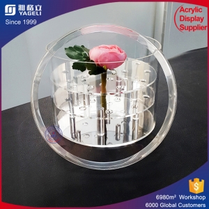 Top selling wedding decoration clear acrylic flower gift box 