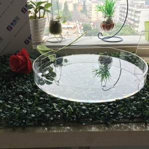 Round shape top grade acrylic tray 