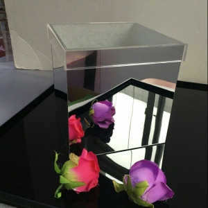 Golden Silver Mirror Acrylic Flower Box 