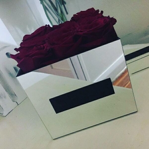 Golden Silver Mirror Acrylic Flower Box 