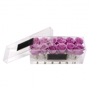 Special Customized Acrylic Long Shape Rose Flower Box 