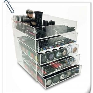 Lucite makeup organizer