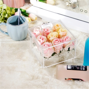 China manufactory offer ECO-Friendly acrylic rose box for wedding event 