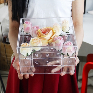 Special Customized clear 16 rose Acrylic Flower Box 