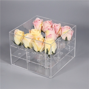 Special Customized clear 16 rose Acrylic Flower Box 