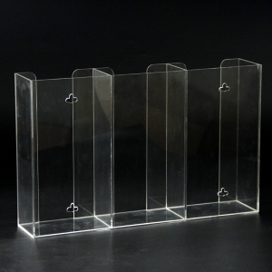 Clear 3 Side Acrylic Glove Box Holder 