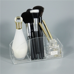 3 Dividers Luxury Acrylic Makeup Brush Holder 