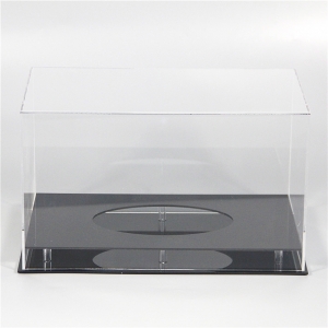 Clear Acrylic Football Display with Black Base 