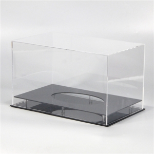 Clear Acrylic Football Display with Black Base 