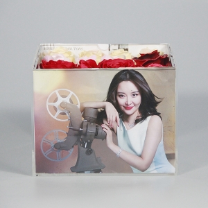 Clear Acrylic Picture Frame Rose Box 