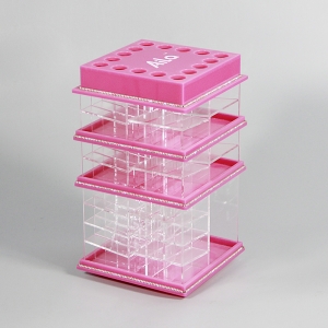 Rotating Pink Acrylic Lipstick Organizer 