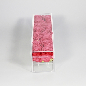 Long Rectangular Acrylic Rose Box For 12 Roses 