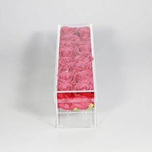 Long Rectangular Acrylic Rose Box For 12 Roses 