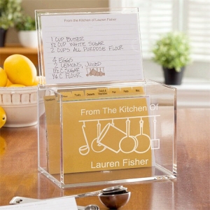 Transparent Personalized 4x6 Acrylic Creative Recipe Gift Box 