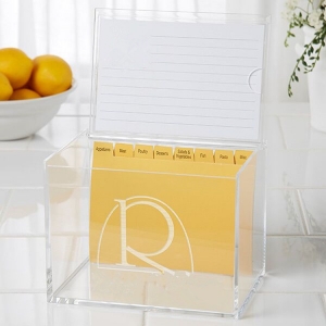 Transparent Personalized 4x6 Acrylic Creative Recipe Gift Box 