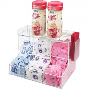 Clear acrylic coffee condiment storage organizer 