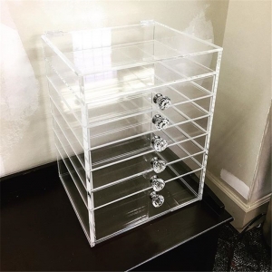 acrylic 7 drawer & clear makeup organizer 