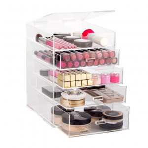 acrylic clear cube makeup organizer drawer display