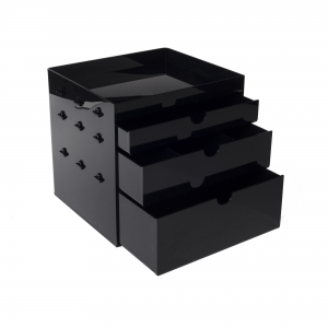 Black acrylic makeup cosmetics organizer 4 drawer 