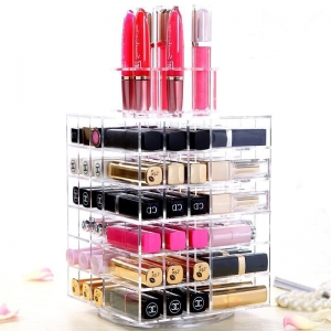 Custom acrylic spinning lipstick tower 