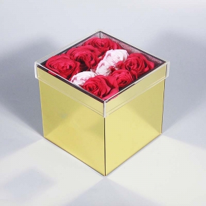 Wholesale mirror acrylic 9 roses flower box 