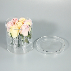 7 roses round custom acrylic luxury flower box 