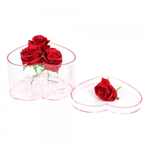 Custom heart shape acrylic flower display 