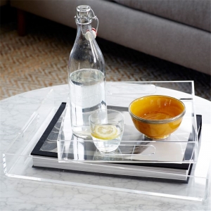 Clear acrylic storage serving tray 