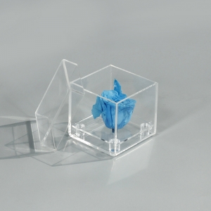 Single square clear acrylic flower display box 