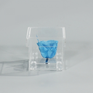 Single square clear acrylic flower display box 