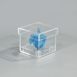 Single square clear acrylic flower display box 