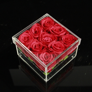 acrylic flower boxes wholesale chealr flower display box with holes 