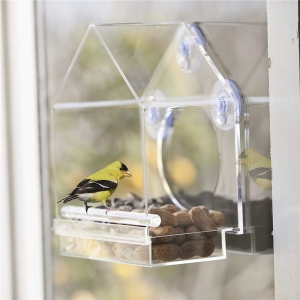 House shape transparent parrot fedder clear acrylic bird cage 