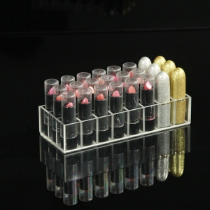 24 Slots Transparent Acrylic Lipstick Holder Cosmetic Organizer 