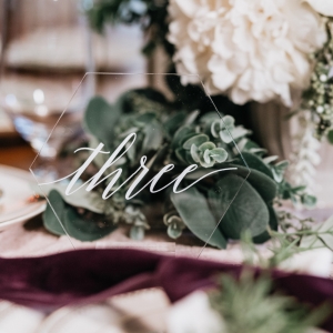 Hexagon Clear Acrylic Table Number Signs With Stands 