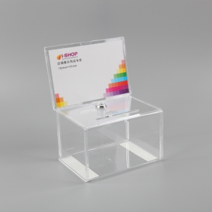 Clear Acrylic Ballot Box With Sign Plexiglass Donation Organizer with lock 
