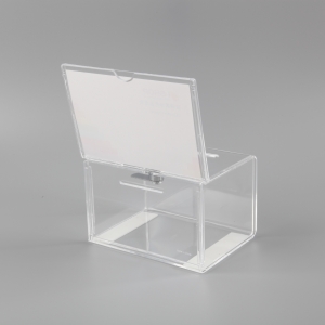 Clear Acrylic Ballot Box With Sign Plexiglass Donation Organizer with lock 