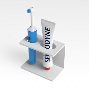 Customized Acrylic Toothbrush Toothpaste Holder Bathroom Organizer 