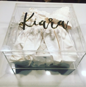 Clear Acrylic Christening Memory Keepsake Box 