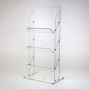 Clear floor acrylic lounge newspaper holder 